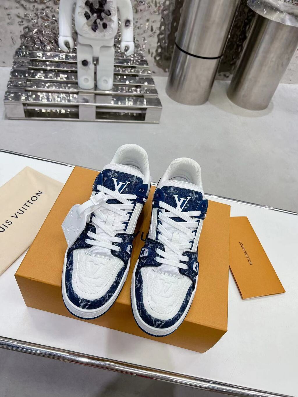 Trainer Monogram Denim White Blue