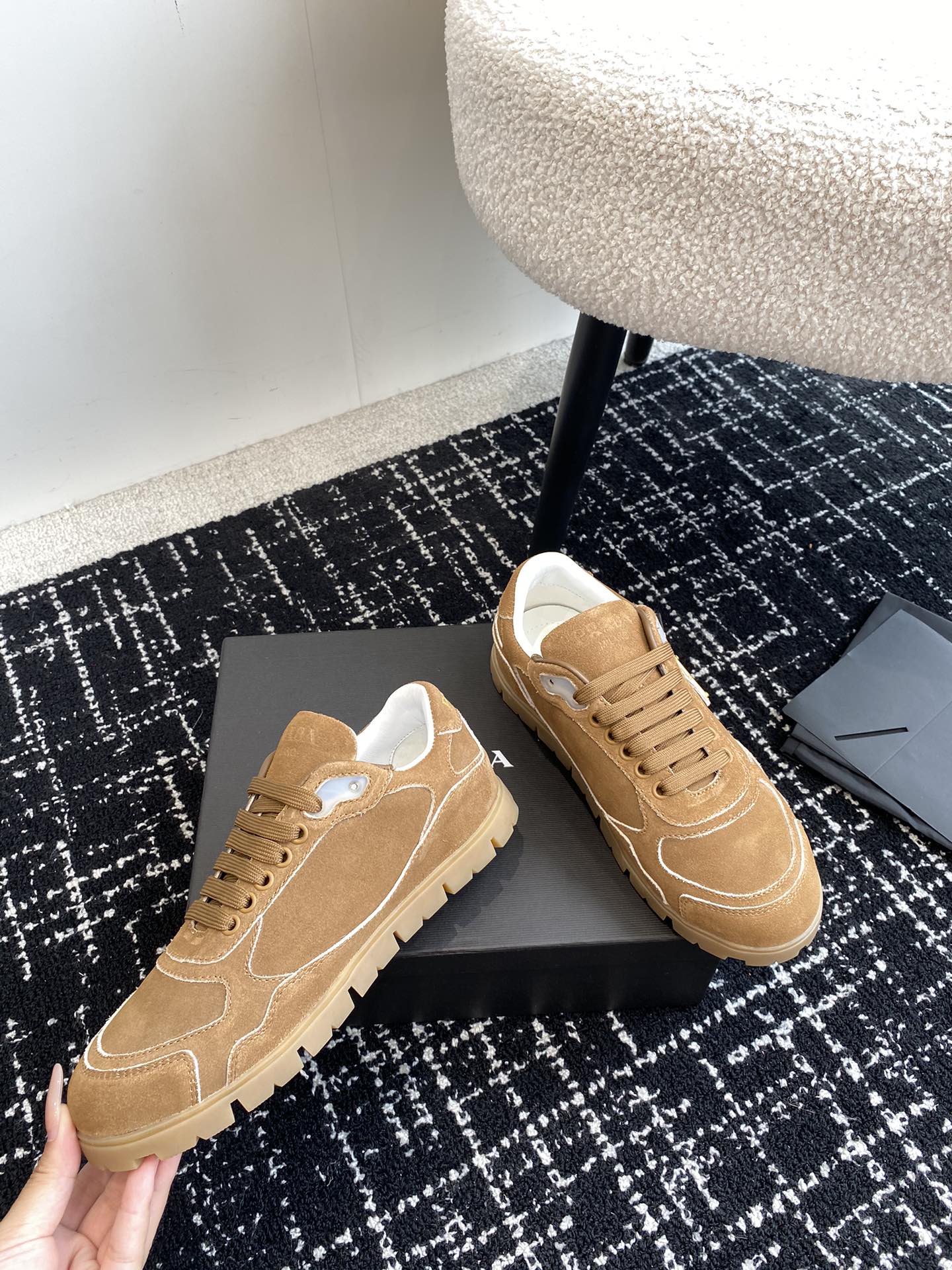 Prada Trail faded suede sneakers