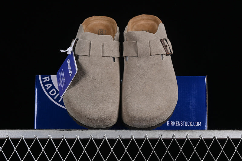 Birkenstock Boston Soft Footbed Suede Taupe