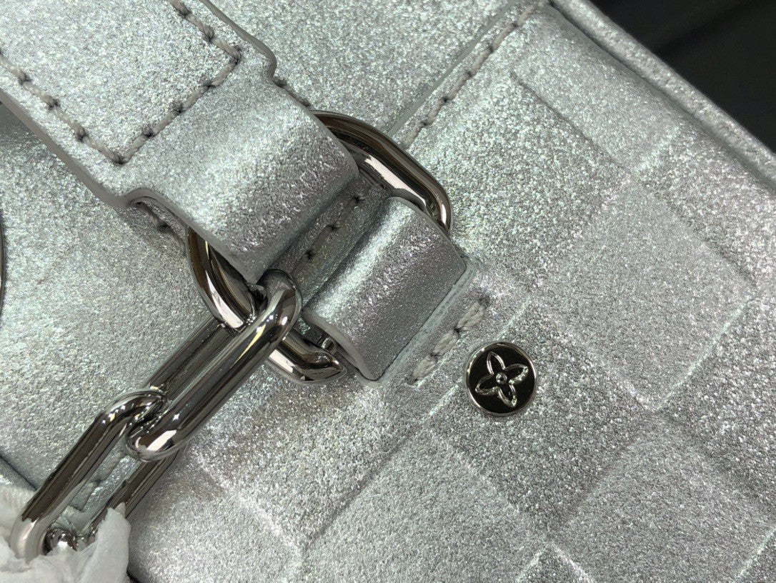 Lv Mini Soft Trunk Glitter Silver