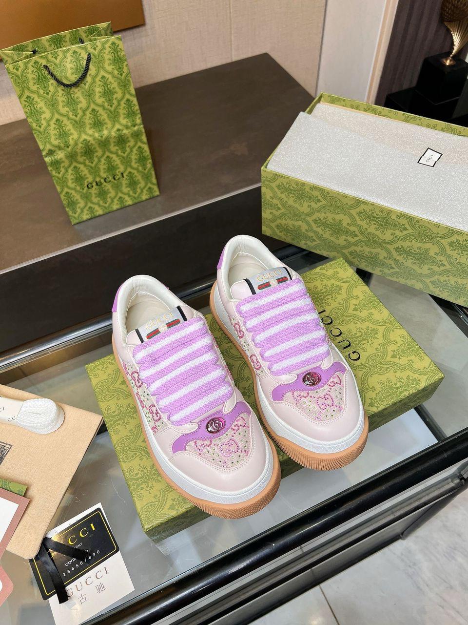 Gucci Screener Sneaker GG White sunset purple