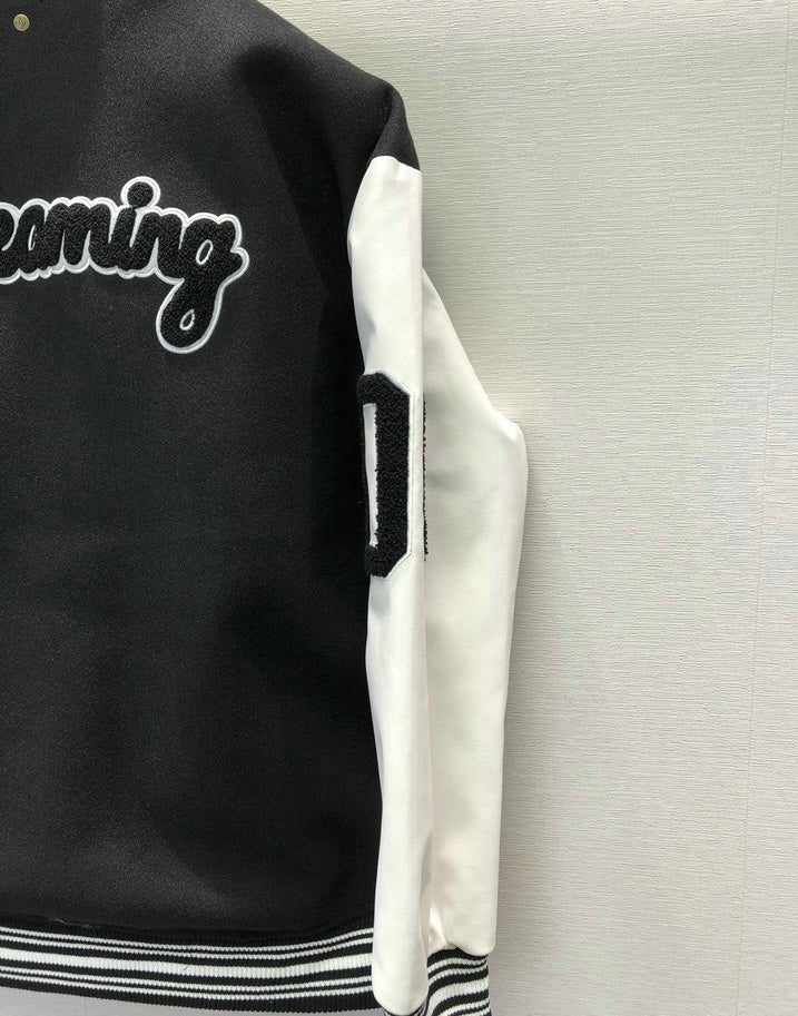 Jacket Varsity Black White