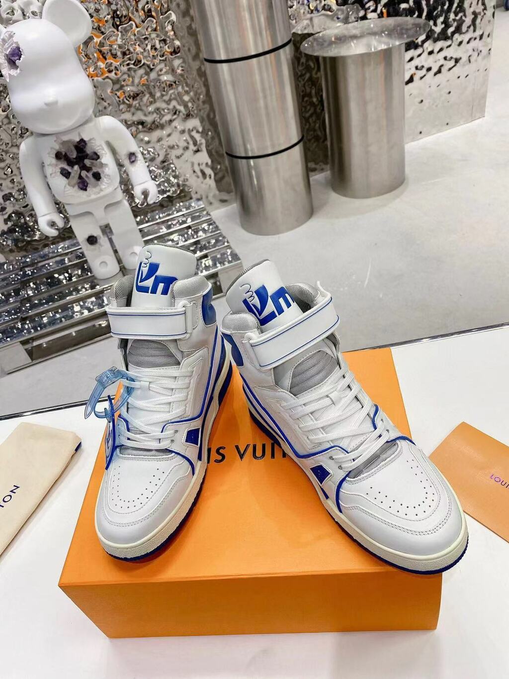 Trainer Sneaker Boot High White Blue