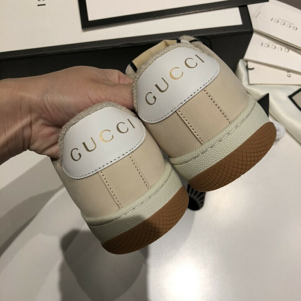 Gucci Screener Cream Leather