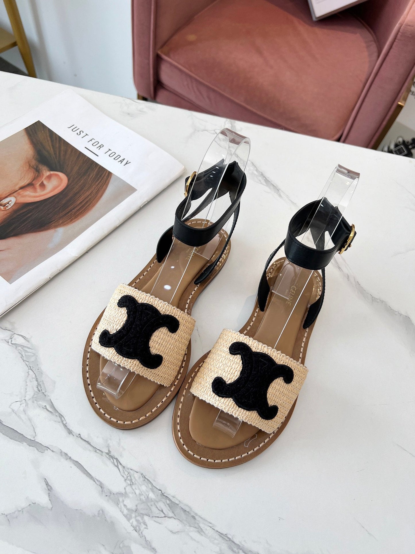 CELINE LYMPIA FLAT STRAP SANDAL