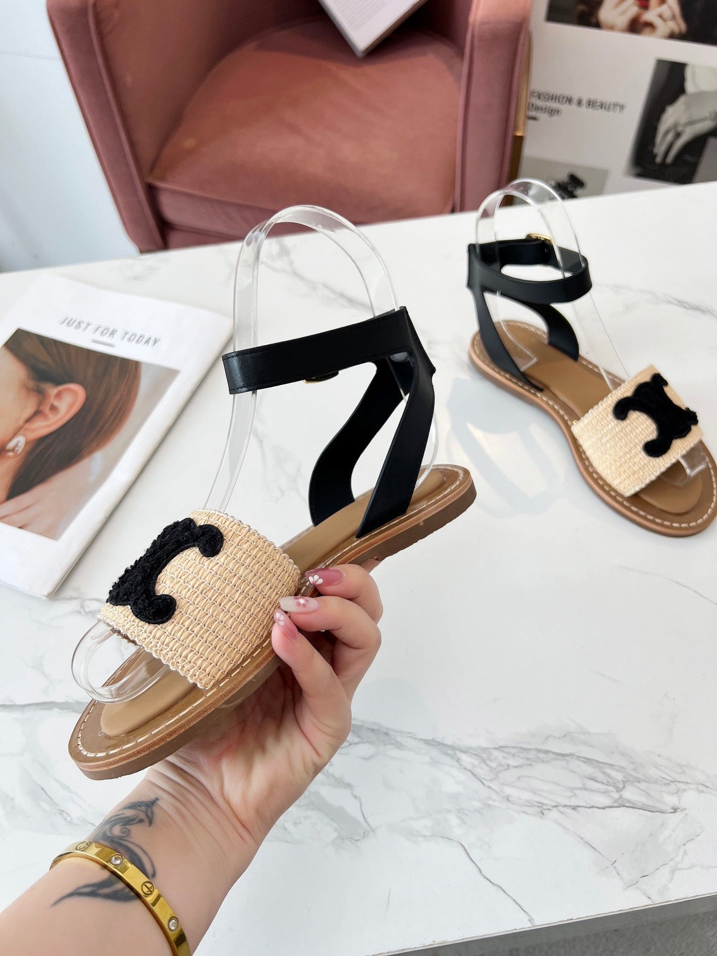 CELINE LYMPIA FLAT STRAP SANDAL