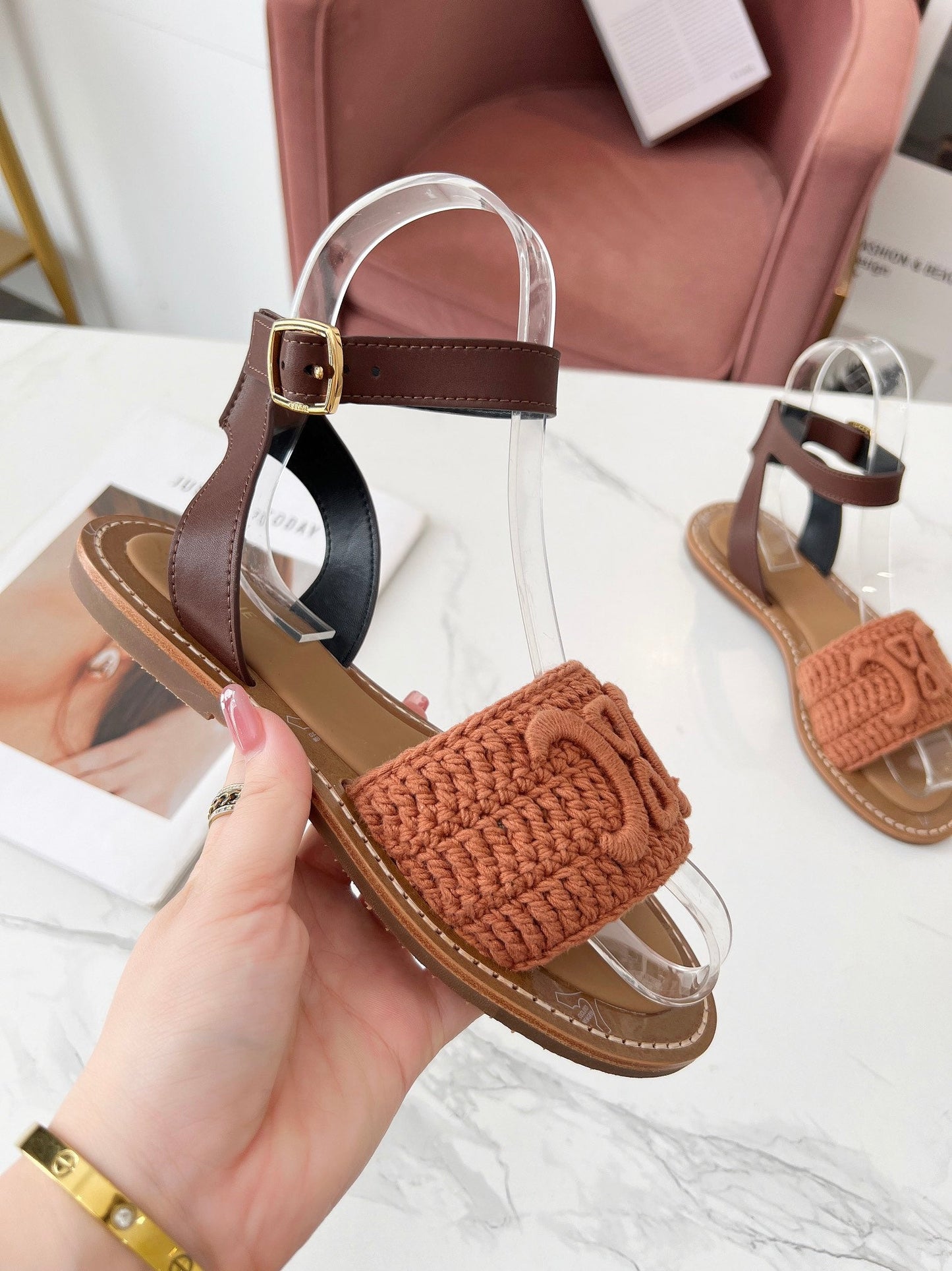 CELINE LYMPIA FLAT STRAP SANDAL