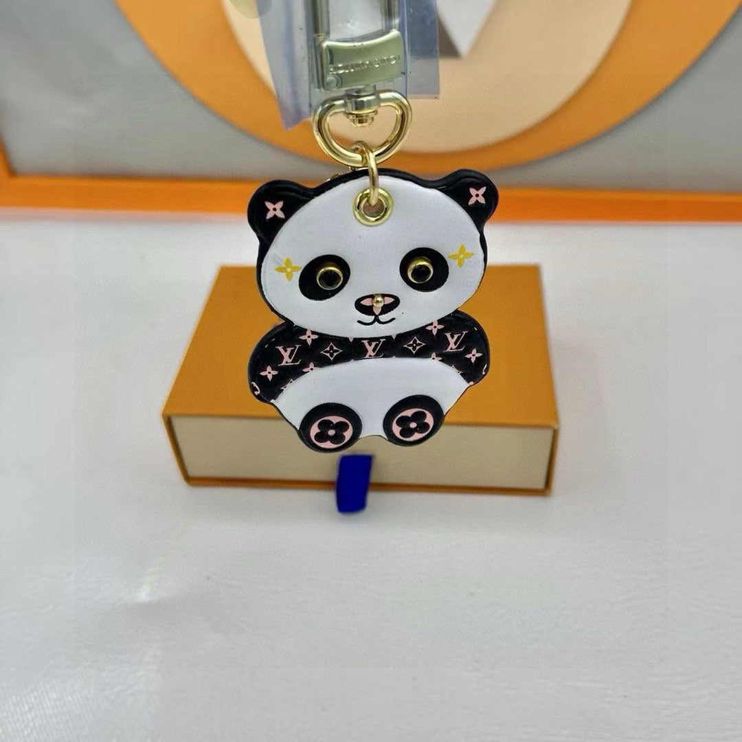 Chaveiro Bag Charm Lv Multicolor Monogram Leather Panda