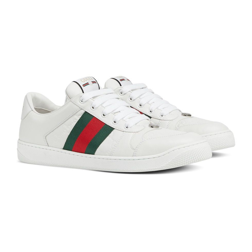 Gucci Screener White Leather Sneakers