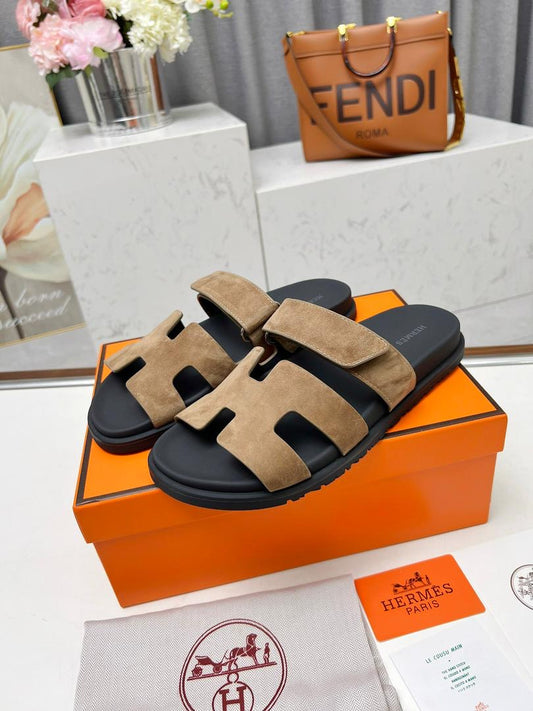 Hermes Chypre Sandal Beige Calfskin Leather