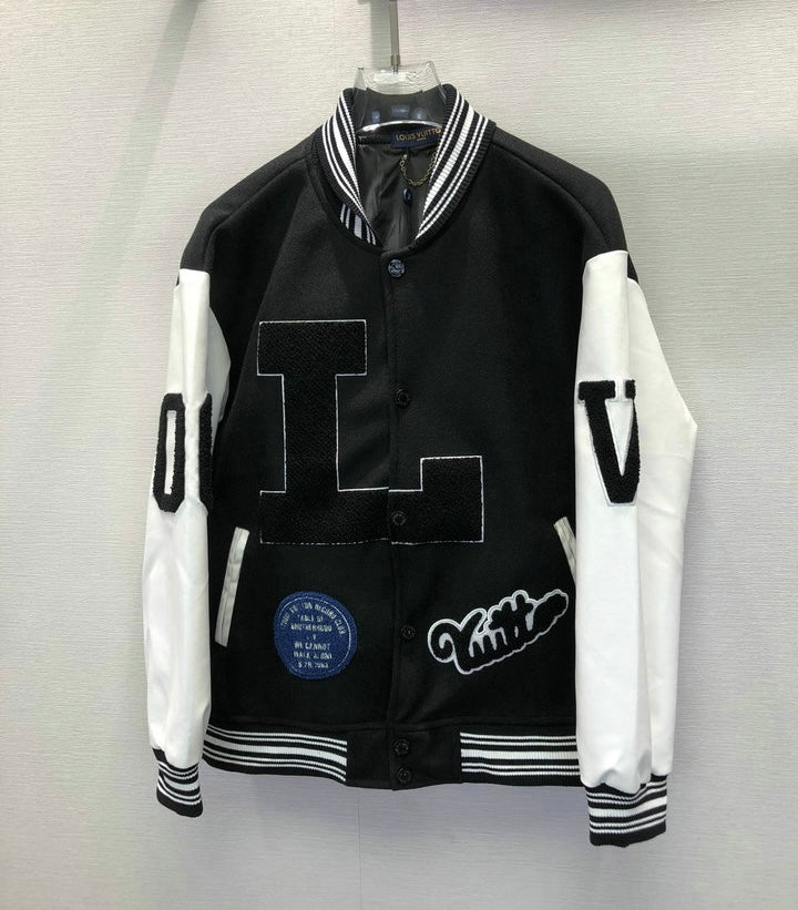 Jacket Varsity Black White