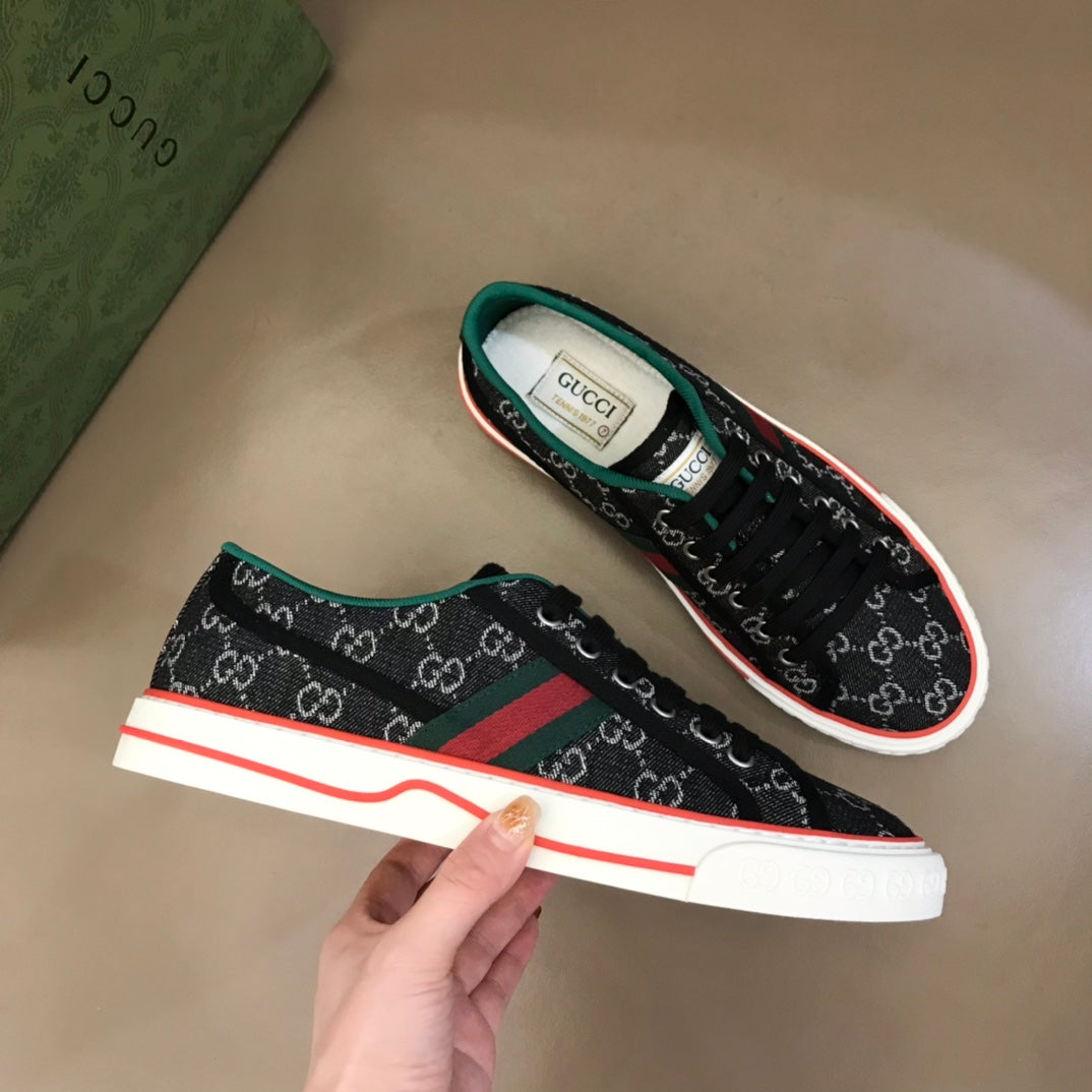 Gucci Tennis 1977 GG Logo Black Multi