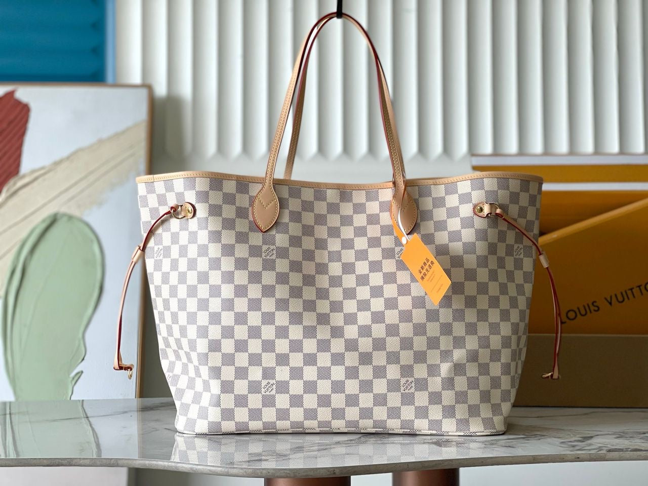 Neverfull Damier Azur PM Beige Lining