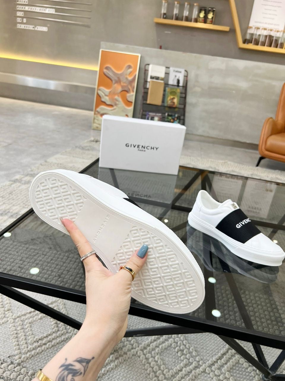 Givenchy City Sport Sneaker White Black Logo Strap