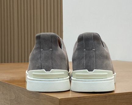 Tênis Zegna Triple Stitch Suede Sneakers Grey