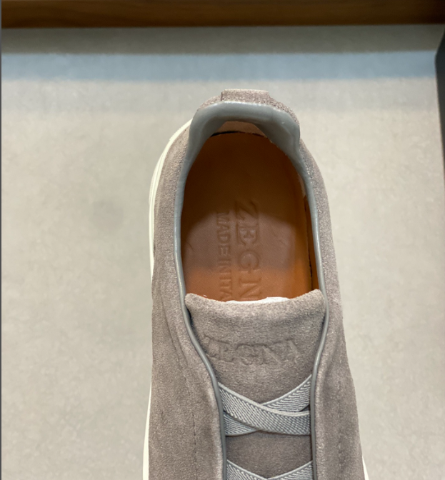 Tênis Zegna Triple Stitch Suede Sneakers Grey