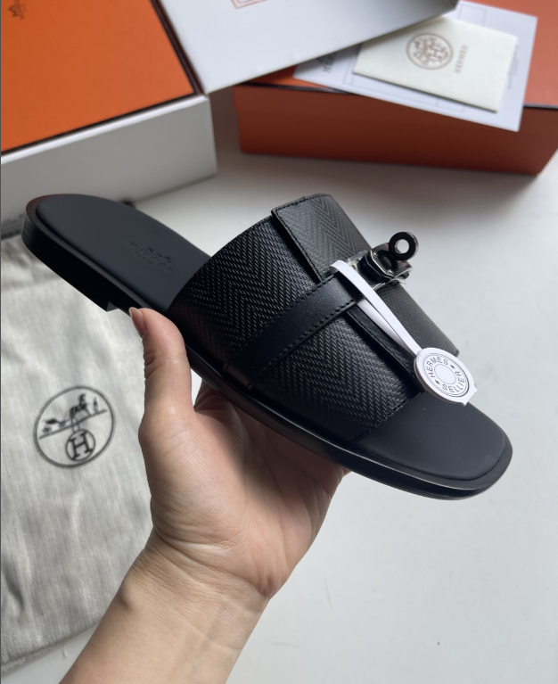 Hermes Gabriel Sandal Leather Black