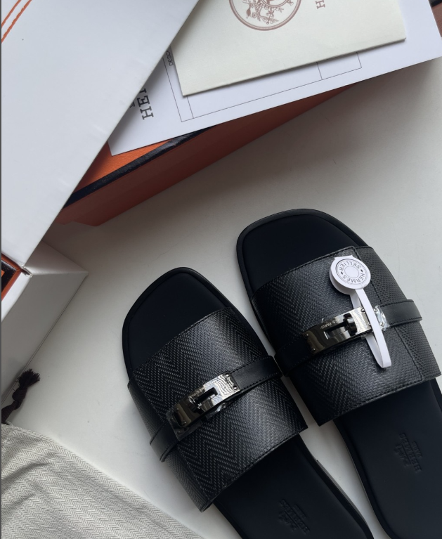 Hermes Gabriel Sandal Leather Black