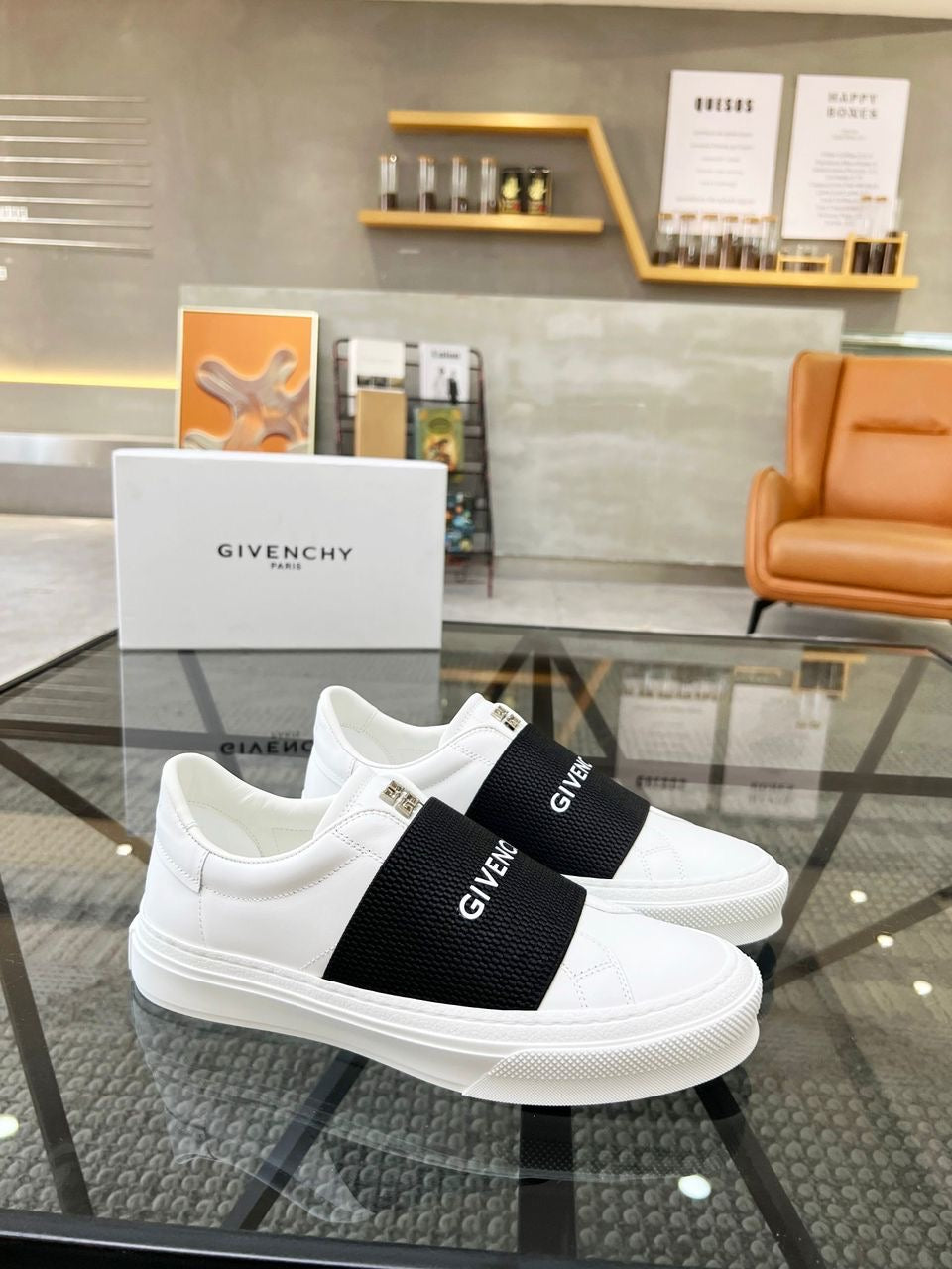 Givenchy City Sport Sneaker White Black Logo Strap