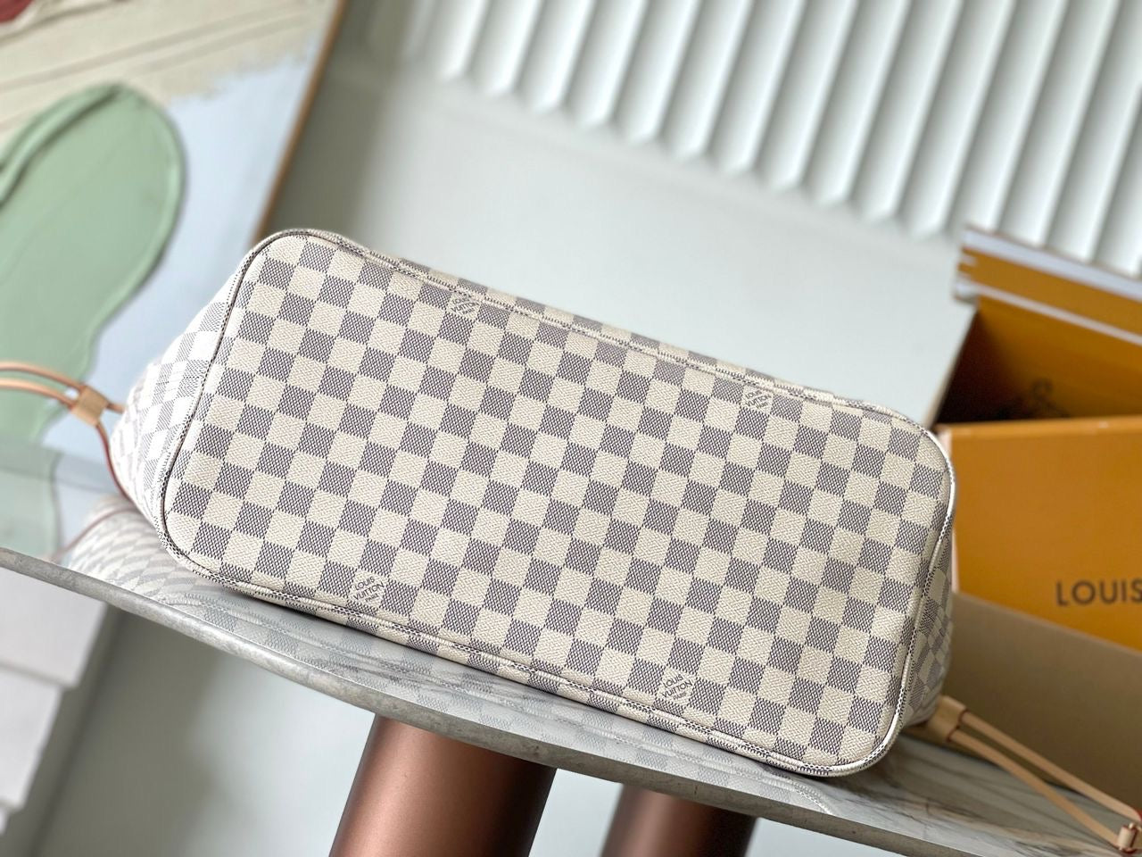 Neverfull Damier Azur PM Beige Lining