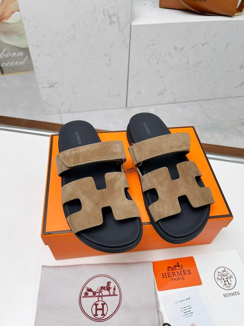 Hermes Chypre Sandal Beige Calfskin Leather