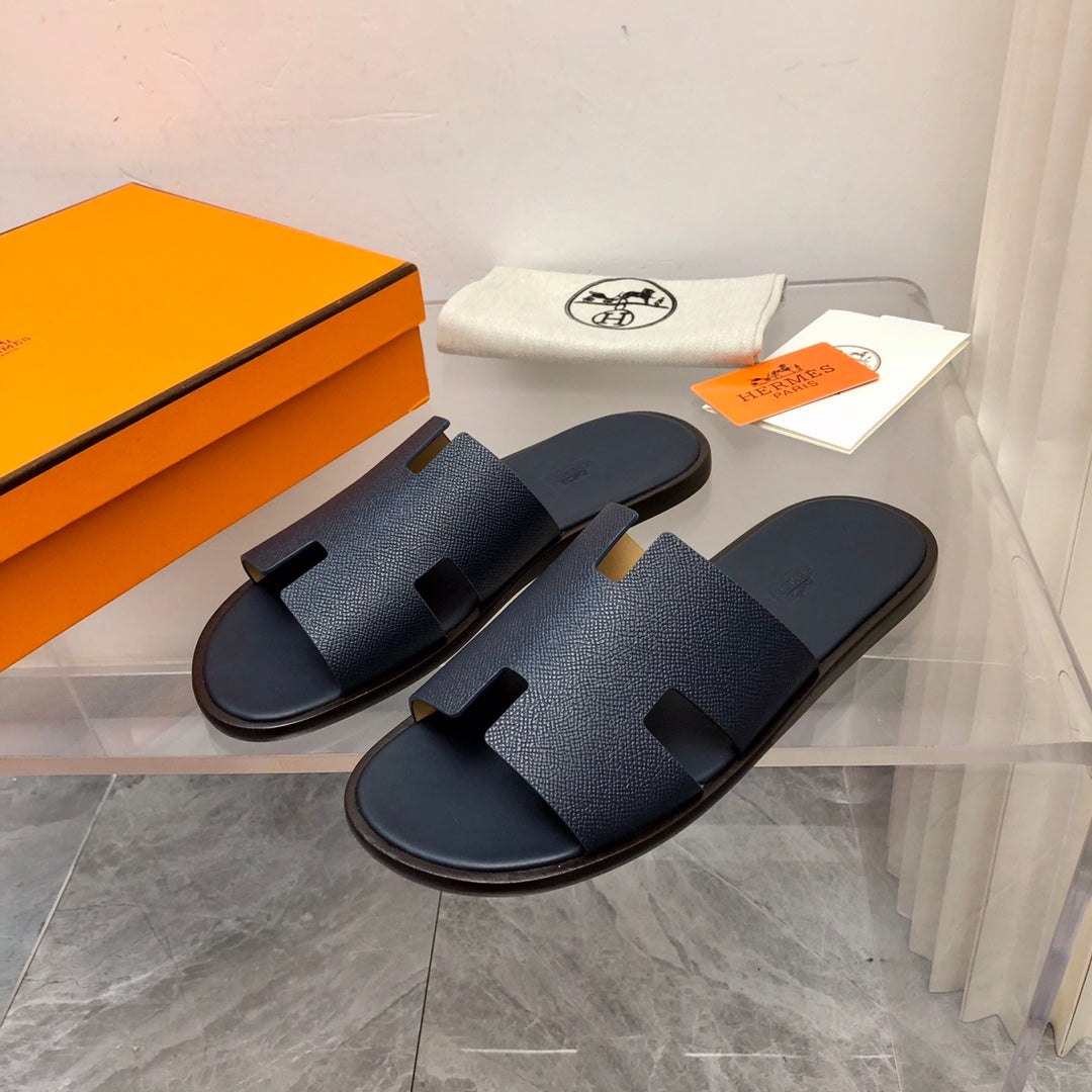 Hermes Izmir Sandal Noir Smooth Calfskin Leather