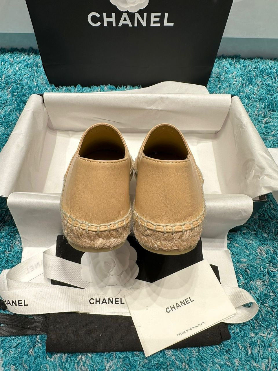 Espadrilles Chanel Lambskin Beige & Black