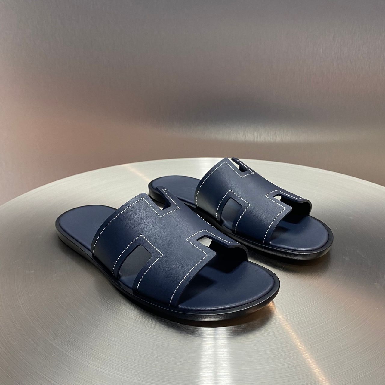 Hermes Izmir Sandal Marine Epson Leather