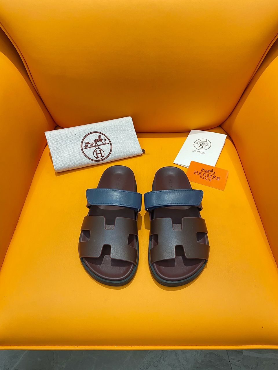 Hermes Chypre Sandal Marron Mahogany / Marine