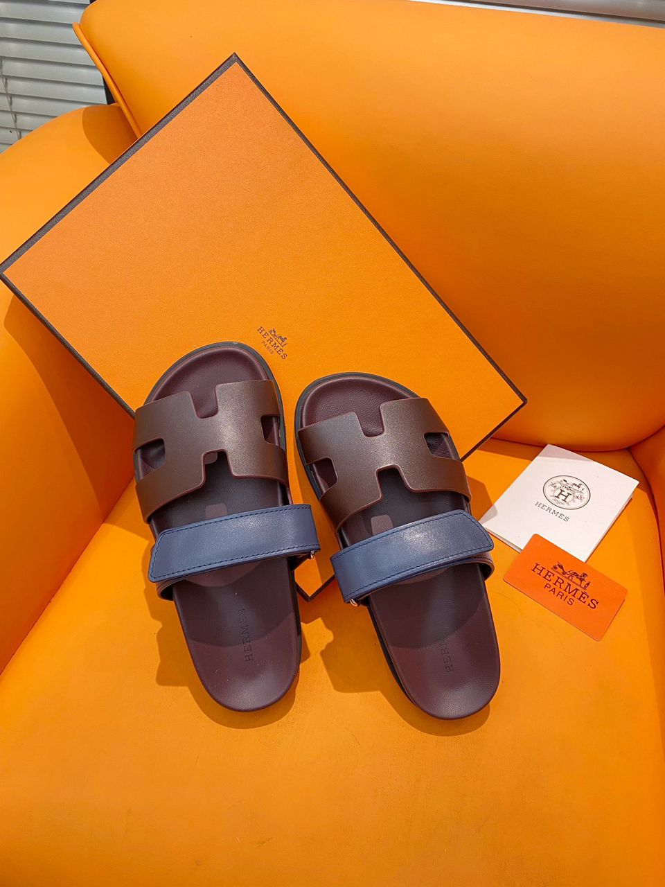 Hermes Chypre Sandal Marron Mahogany / Marine