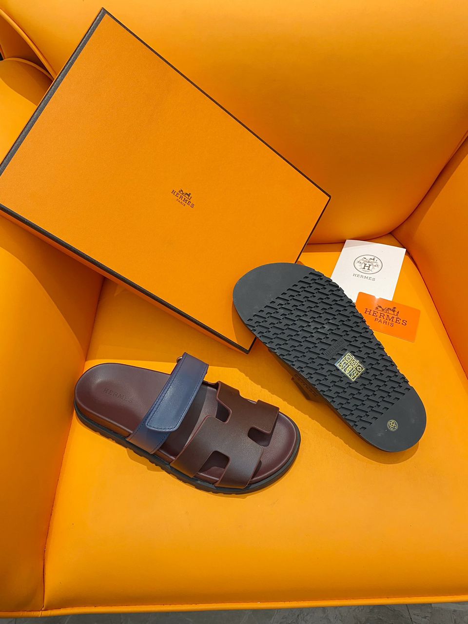 Hermes Chypre Sandal Marron Mahogany / Marine