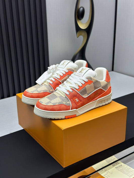 Lv Trainer Damier White Orange