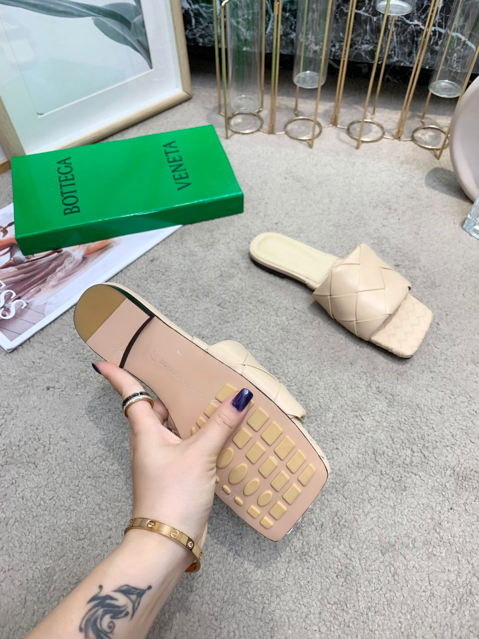 Sandália Bottega Veneta Plana Lido Bandage