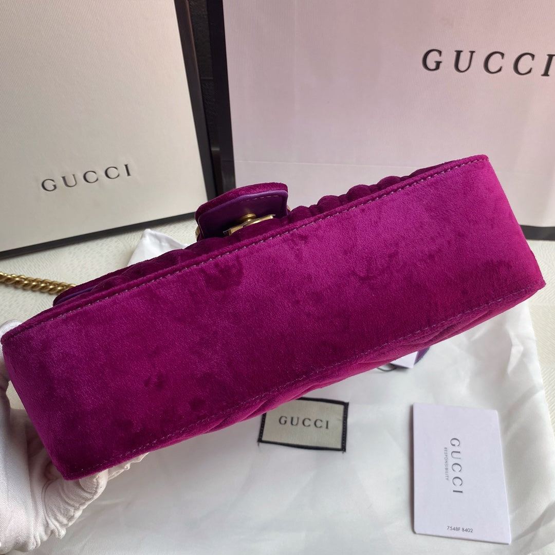 Gucci GG Marmont Fuchsia Velvet