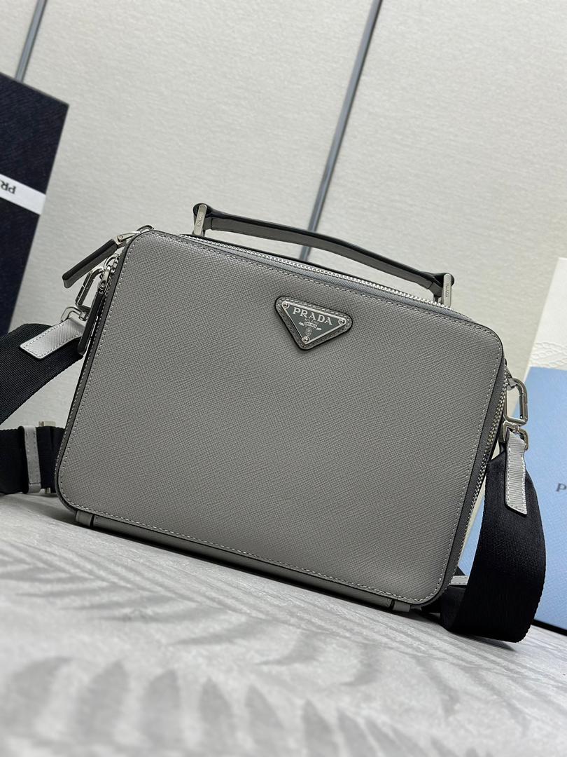 Prada Brique Shoulder Bag Grey