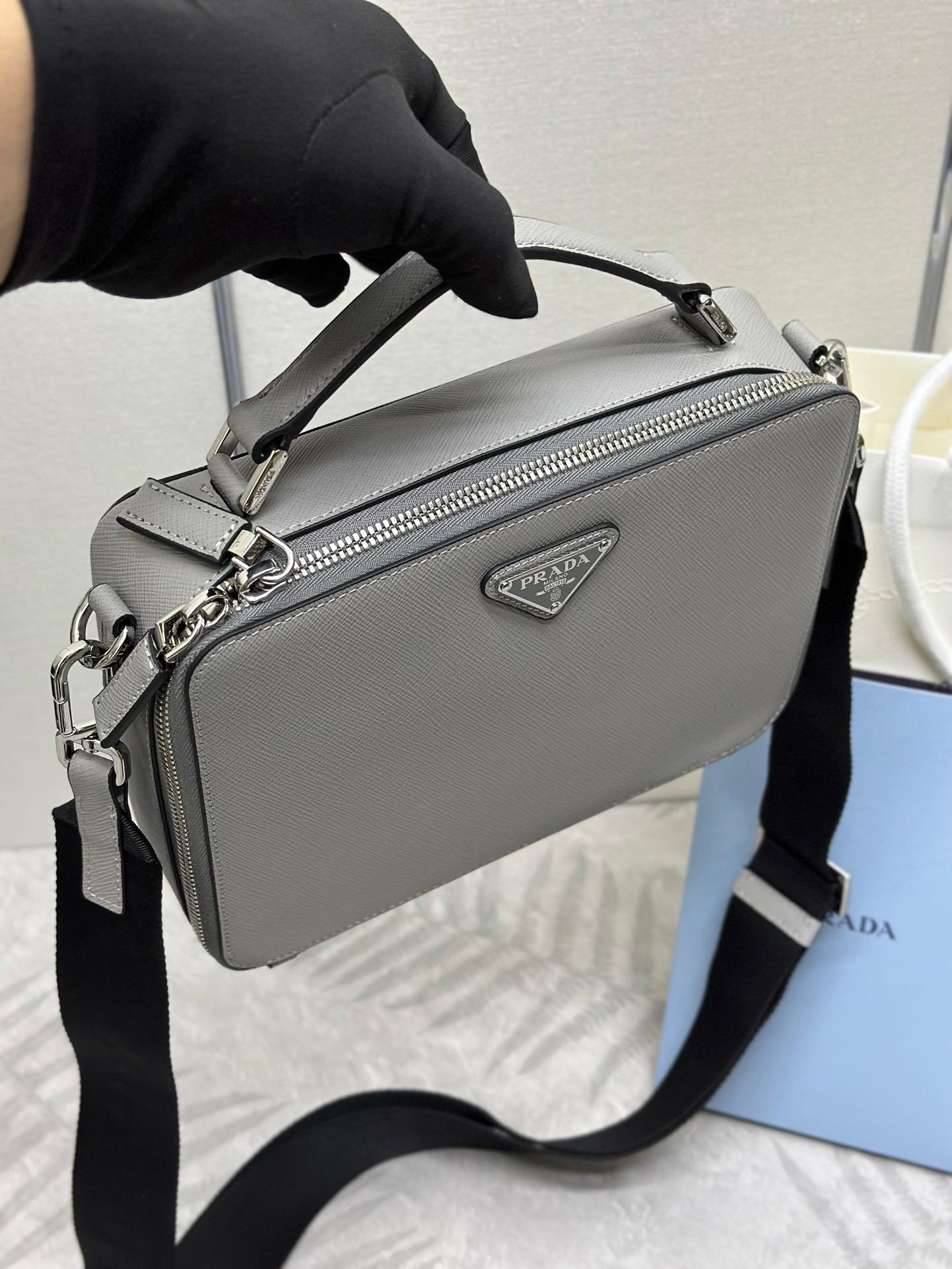 Prada Brique Shoulder Bag Grey