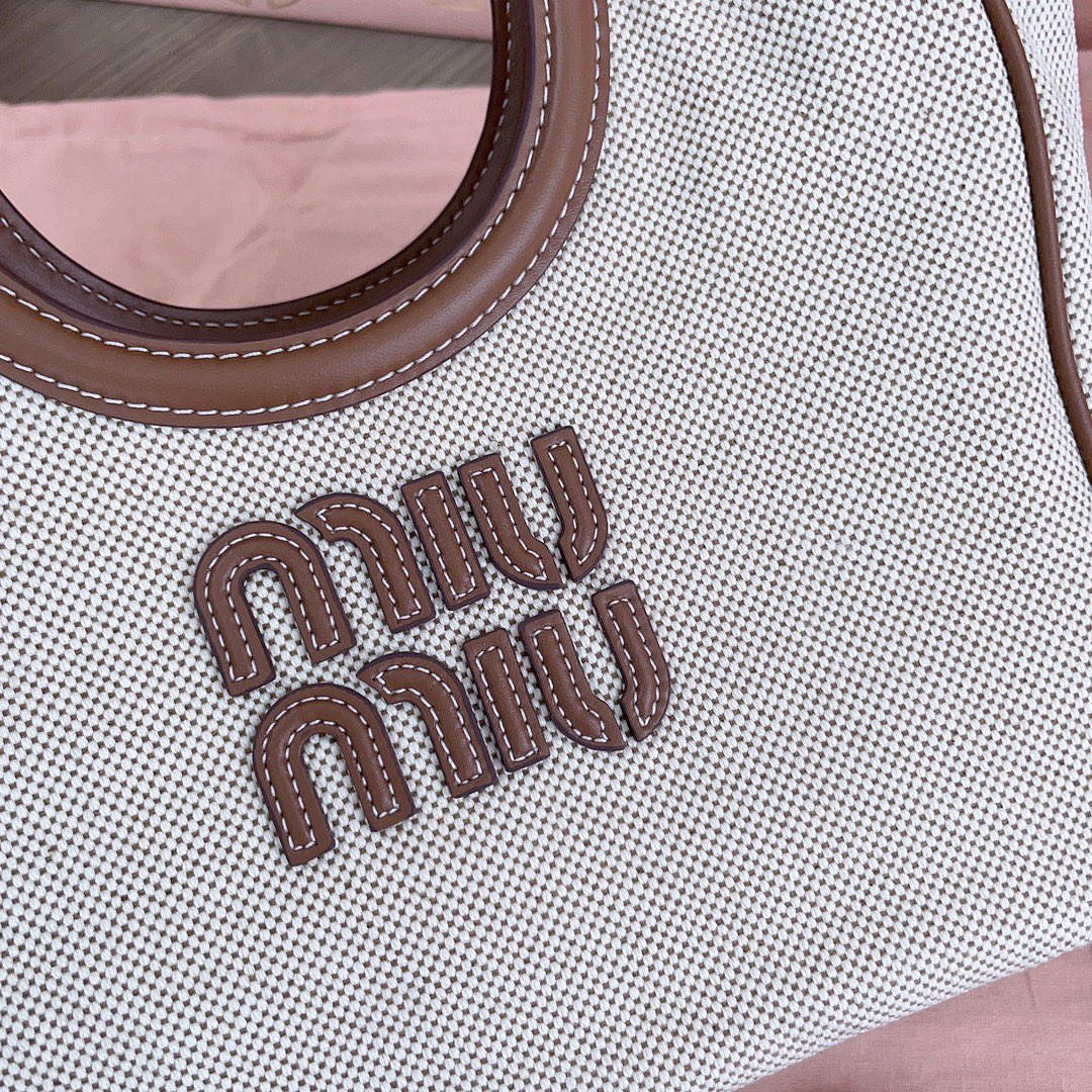 Miu Miu - Bolsa Tote Ivy - Mulher - canvas/couro