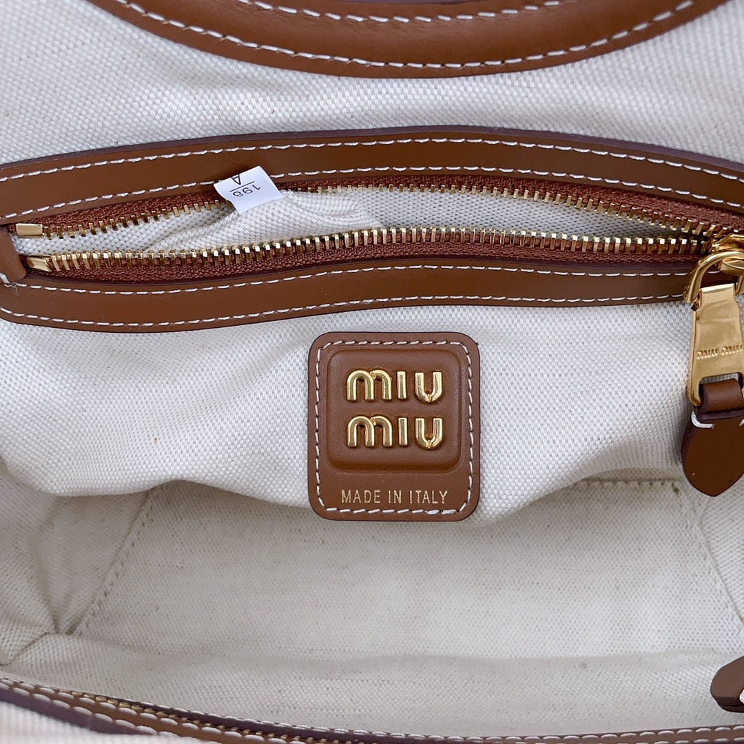 Miu Miu - Bolsa Tote Ivy - Mulher - canvas/couro