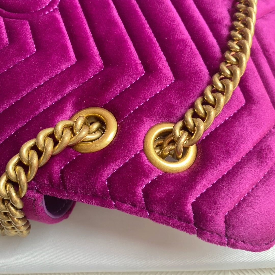 Gucci GG Marmont Fuchsia Velvet