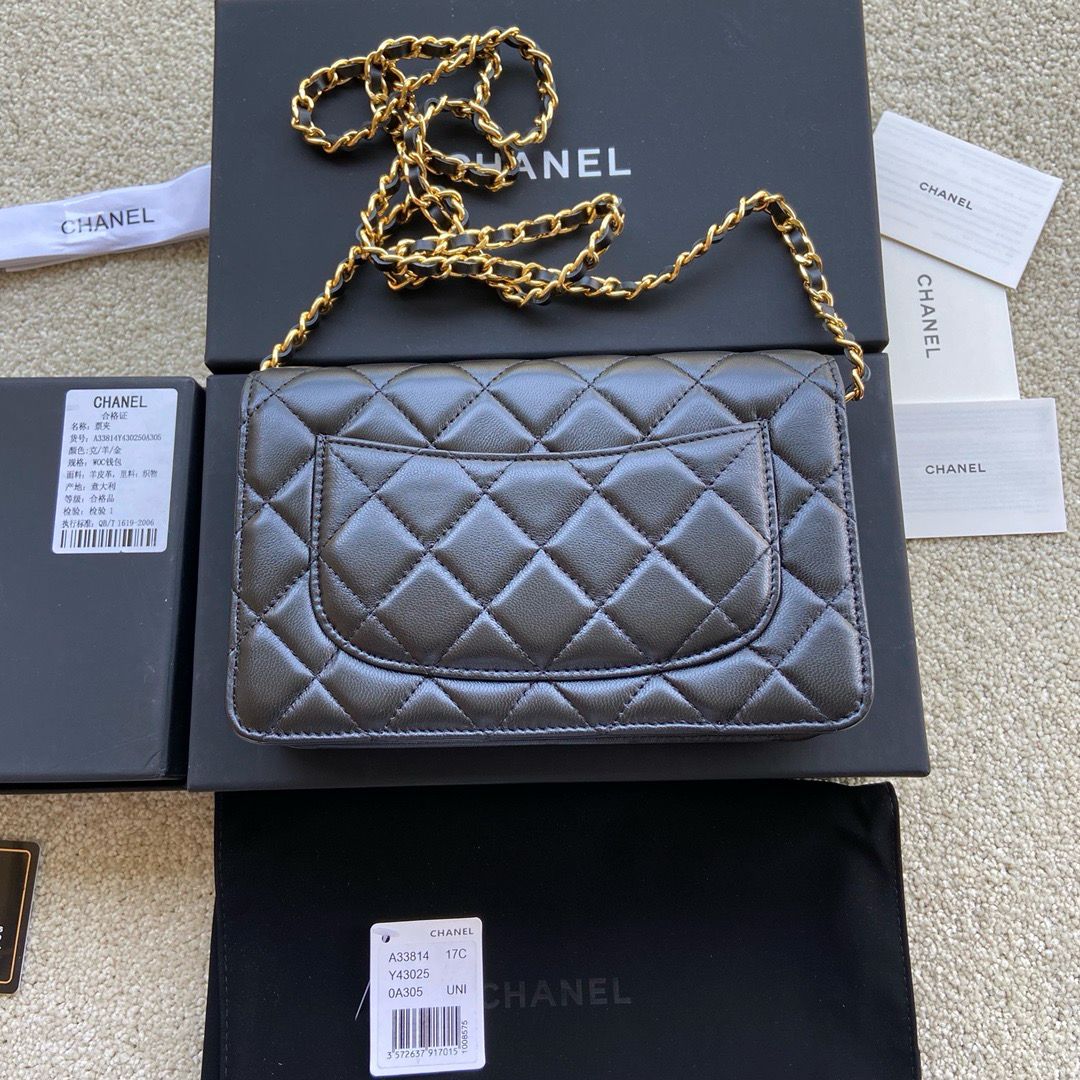 Bolsa Chanel CC Woc Lambskin Black