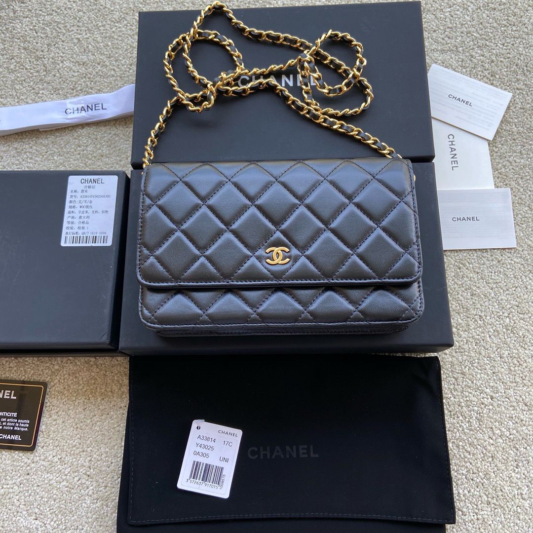 Bolsa Chanel CC Woc Lambskin Black