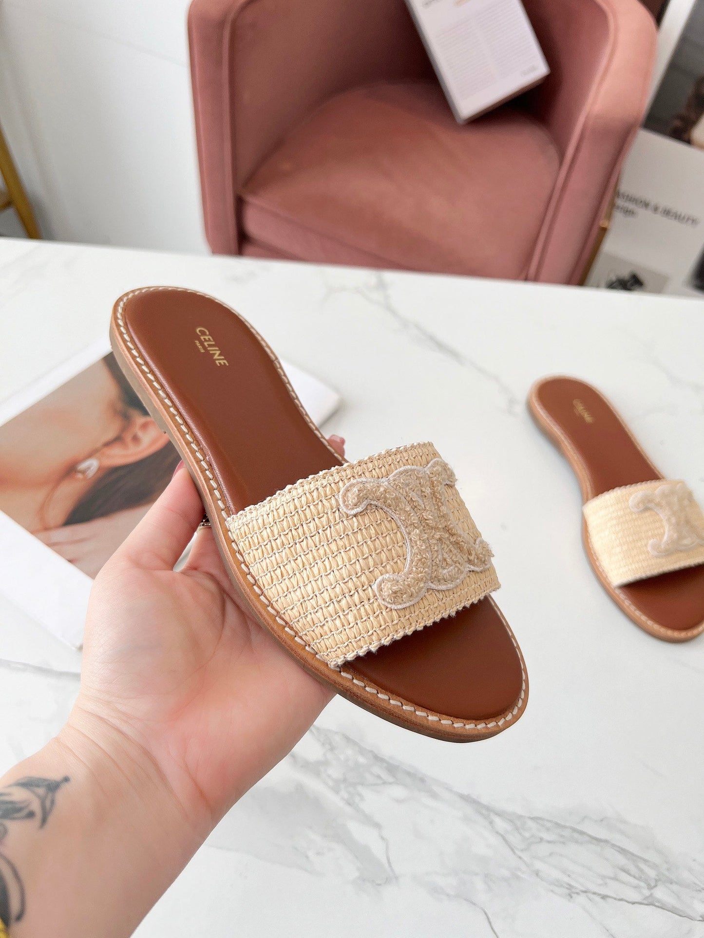 CELINE LYMPIA MULE in TRIOMPHE