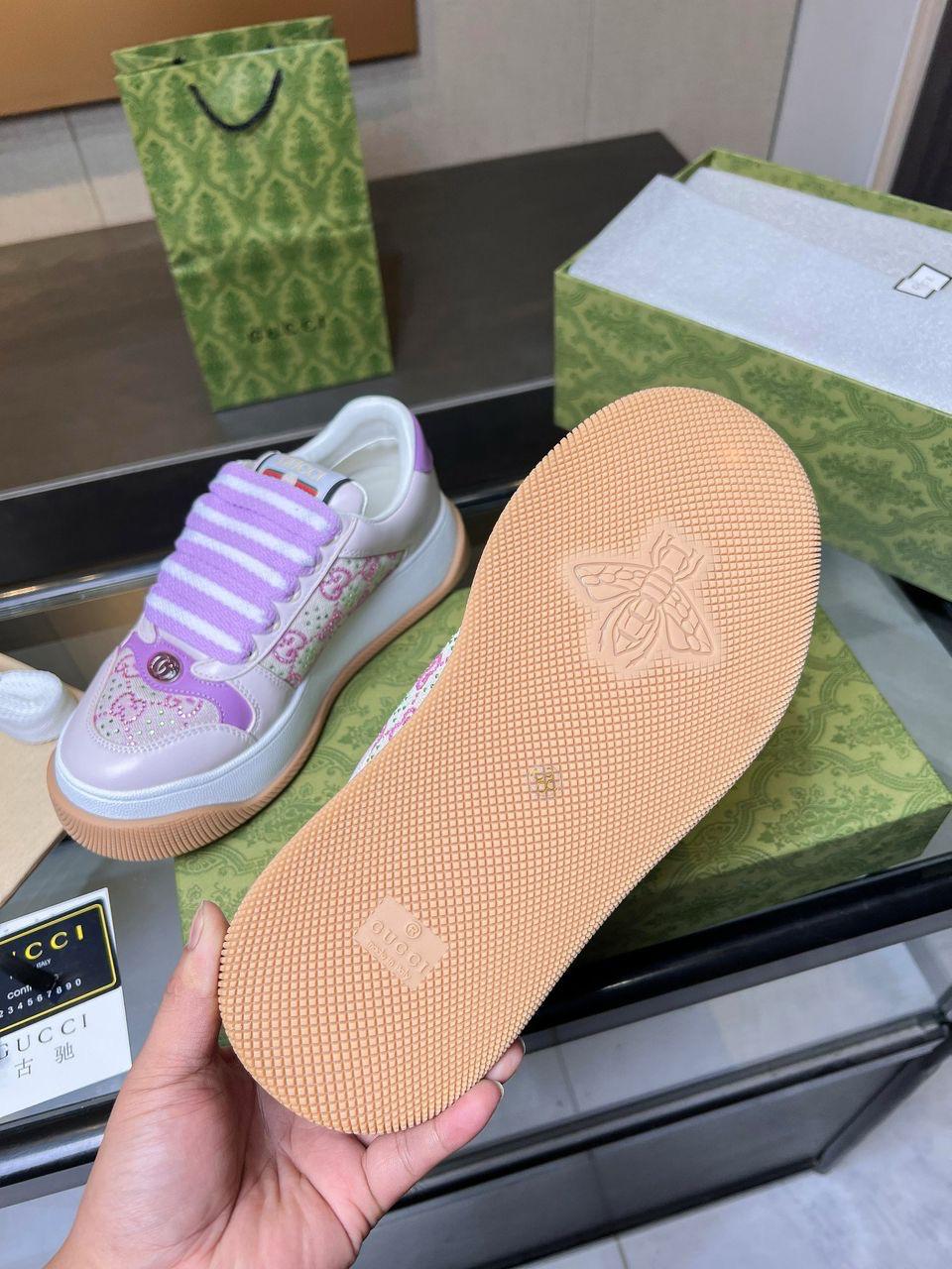 Gucci Screener Sneaker GG White sunset purple