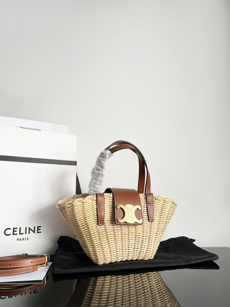 CLASSIC PANIER ⁣⁢‍﻿‌‍‌﻿﻿﻿‌﻿﻿﻿‌‌‍﻿‍﻿‌﻿‍‍‌‍‌‍‍﻿﻿﻿‍‌‍‍‌﻿﻿‌‍‌‍‍﻿‌﻿‌﻿﻿BOLSA CELINE CESTA TEEN em PALHA E COURO