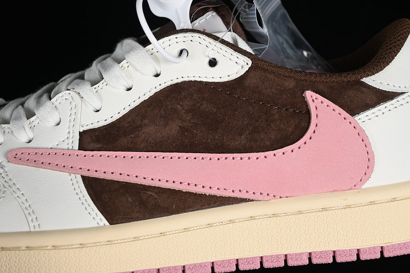 TRAVIS SCOTT X AIR JORDAN 1 LOW OG DARK PONY/PINK OXFORD