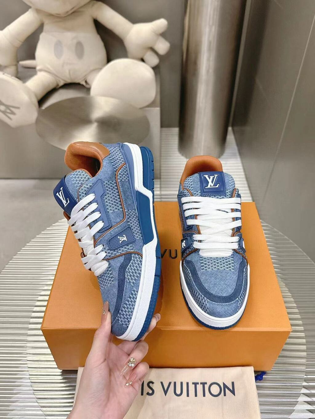 LV Trainer Blue Damier 3D Denim