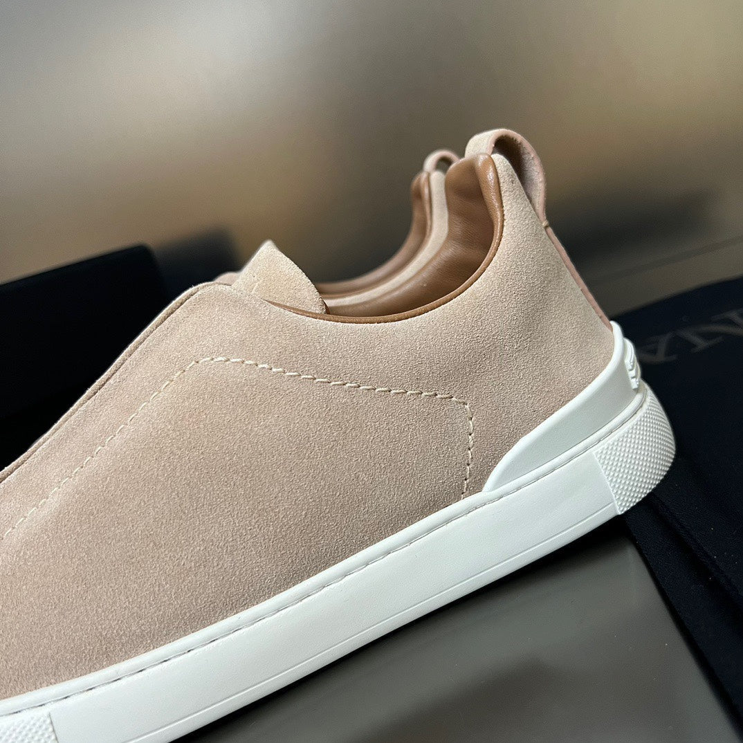 ZEGNA  Suede Triple Stitch Sneakers