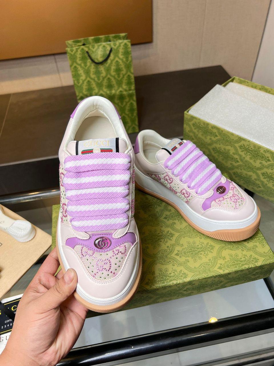 Gucci Screener Sneaker GG White sunset purple