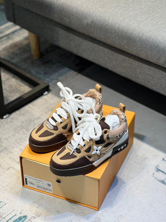 Skate Sneaker Brown Snakeskin