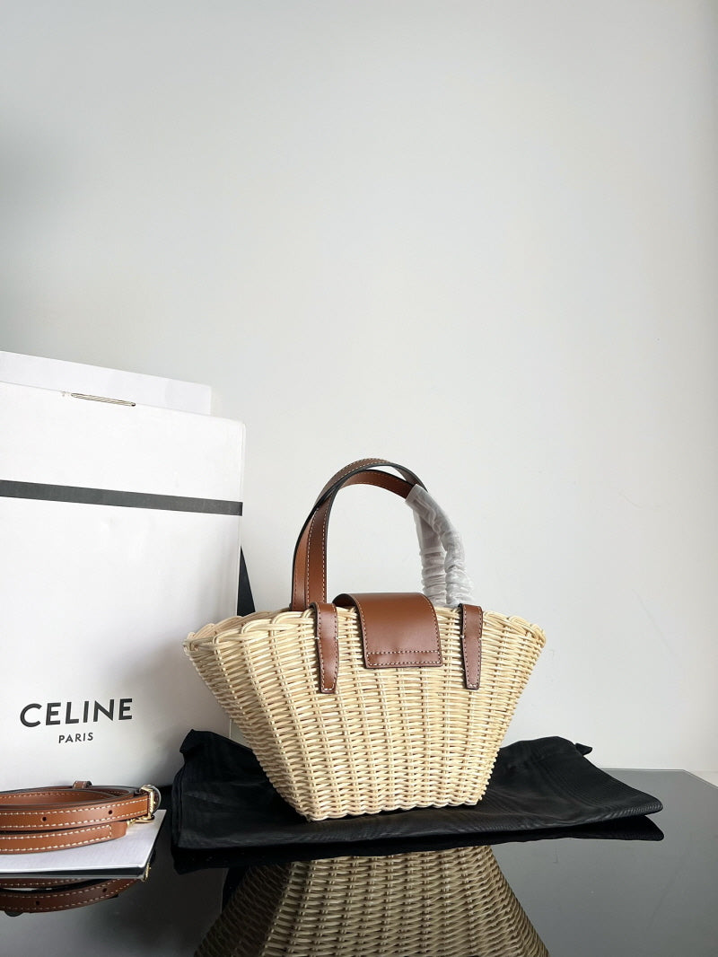 CLASSIC PANIER ⁣⁢‍﻿‌‍‌﻿﻿﻿‌﻿﻿﻿‌‌‍﻿‍﻿‌﻿‍‍‌‍‌‍‍﻿﻿﻿‍‌‍‍‌﻿﻿‌‍‌‍‍﻿‌﻿‌﻿﻿BOLSA CELINE CESTA TEEN em PALHA E COURO